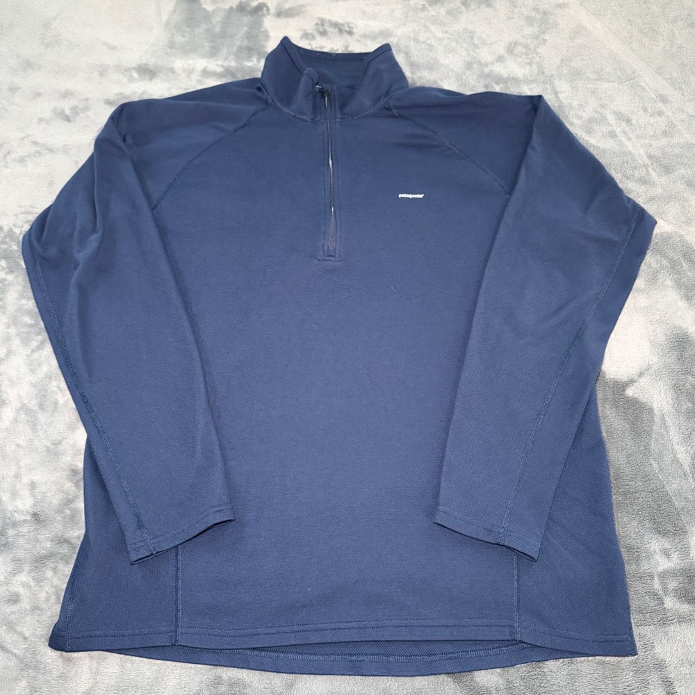 Patagonia Men's Capilene Lightweight Quarter Zip Pullover Navy Blue Size‎ XL